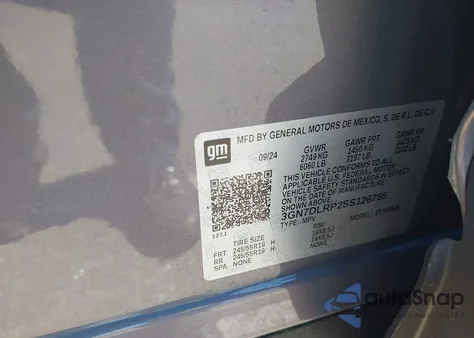 2025 Chevrolet Equinox Ev Lt из США, поврежденный, VIN 3GN7DLRP2SS126755